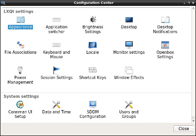 Configuration Center (lxqt-config)