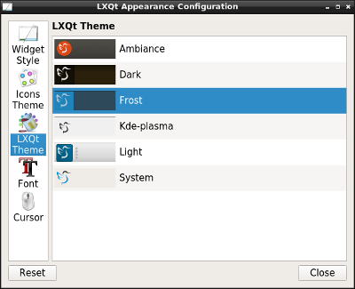 LXQt Appearance Configuration (lxqt-config-appearance)